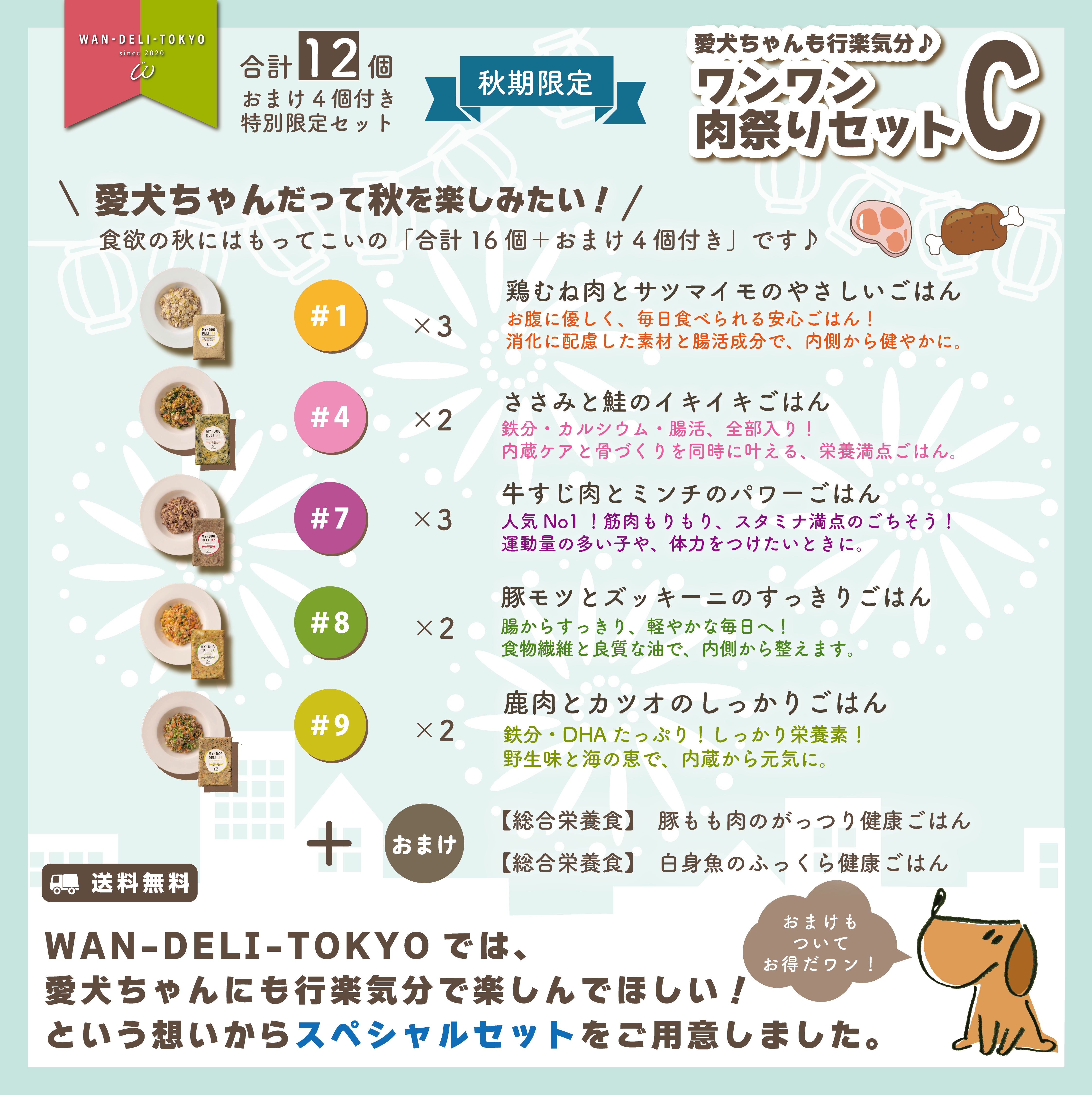 【秋期限定】愛犬ちゃんも行楽気分♪ワンワン肉祭りセットC（送料無料）