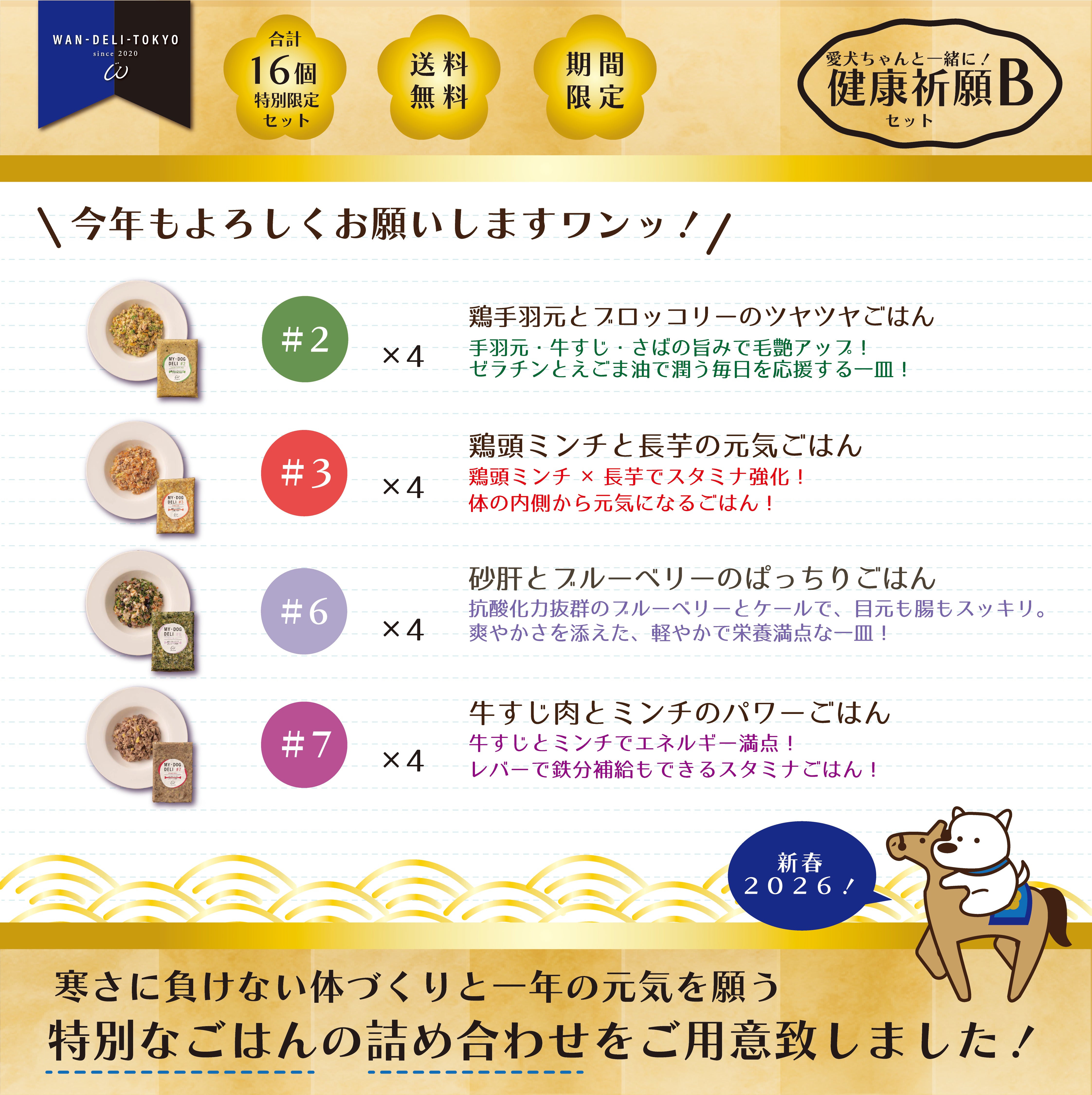 【新春2026】愛犬ちゃんと一緒に！健康祈願セットB（送料無料）