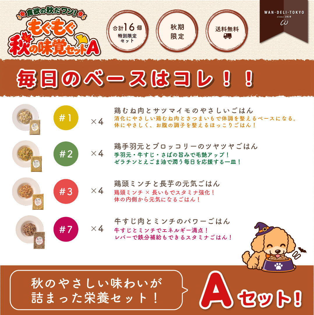 【秋期限定】食欲の秋だワンッ♪もぐもぐ秋の味覚セットA（送料無料）