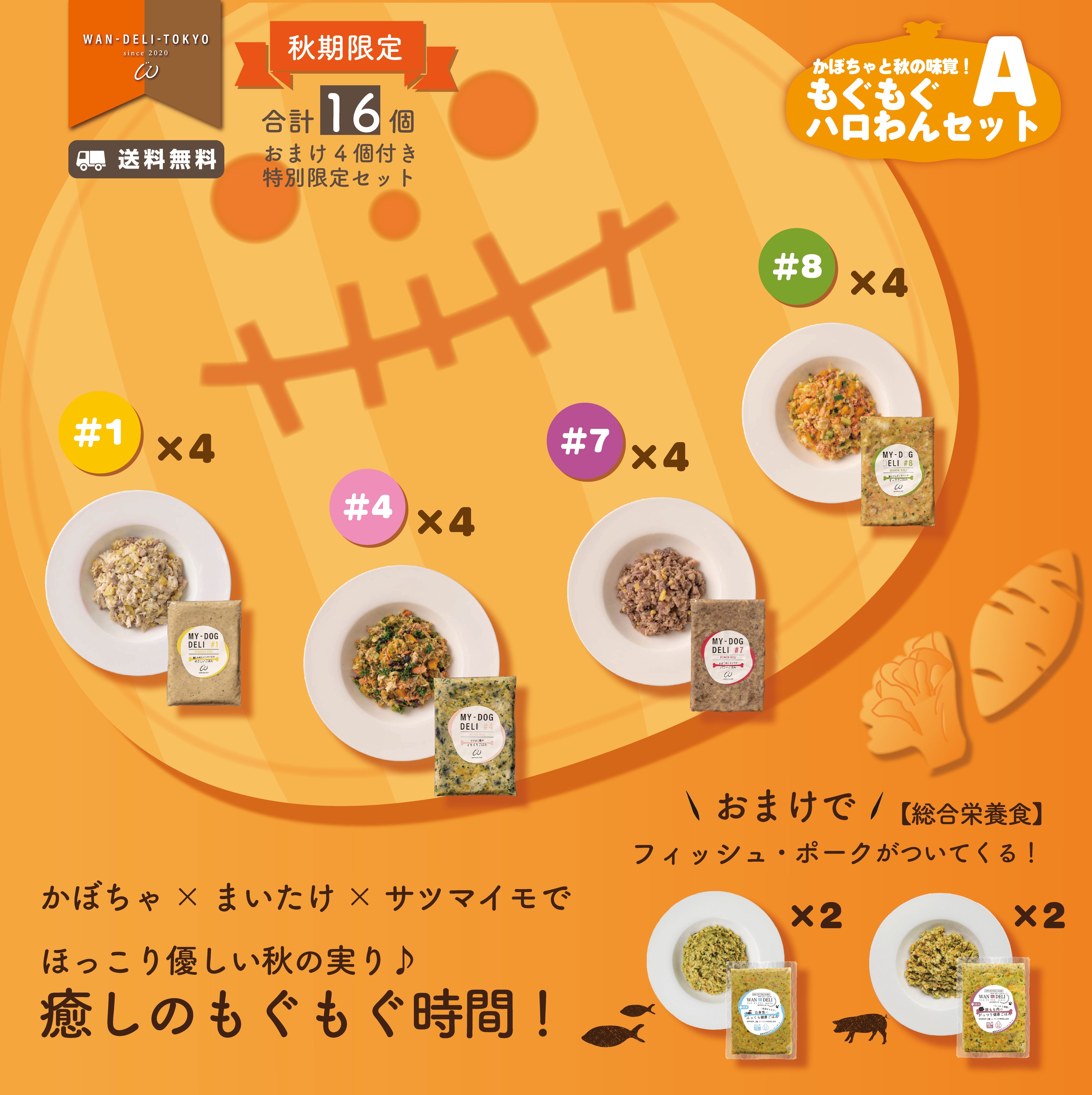 【秋期限定】かぼちゃと秋の味覚！もぐもぐハロわんセットA（送料無料）